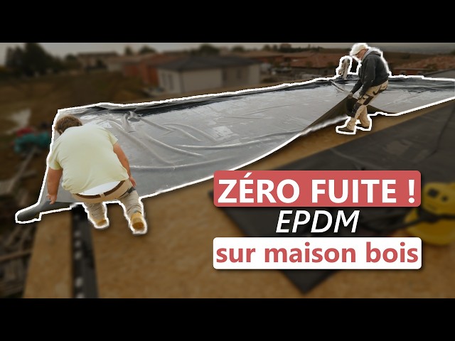 Étanchéification d’un plafond en ossature bois : pose des membranes EPDM et traitement des acrotères