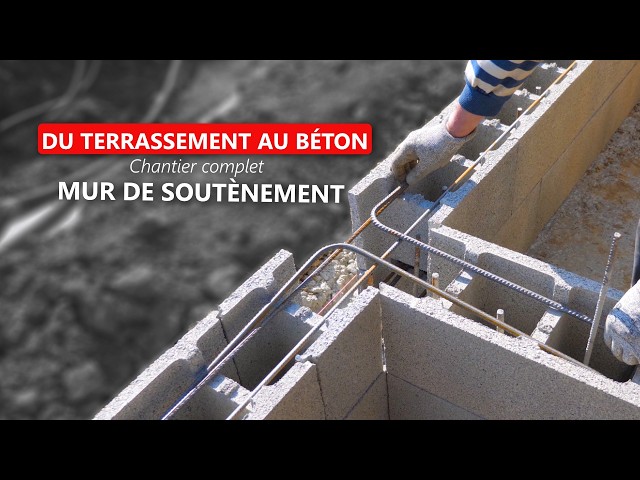 Comment construire un MUR DE SOUTÈNEMENT en blocs à bancher (Tuto Complet)
